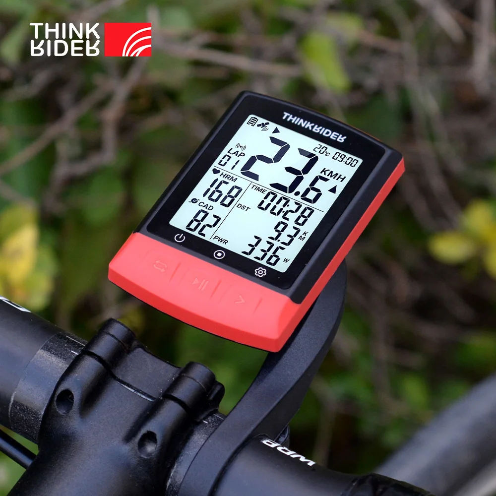 ThinkRider GPS Smart Bike Computer ANT+ BLE Powermeter Support LCD Display IPX7 Waterproof  Stopwatch 2.3Inch Digit BC108