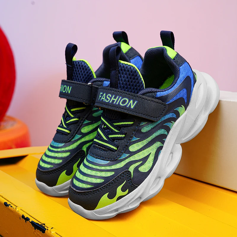 

2023 Hot Kid Boy Sneakers Soft Sole Children Running Shoes Boy Light Weight Teenage Trainers Breathable Kids Boy Sport Shoes