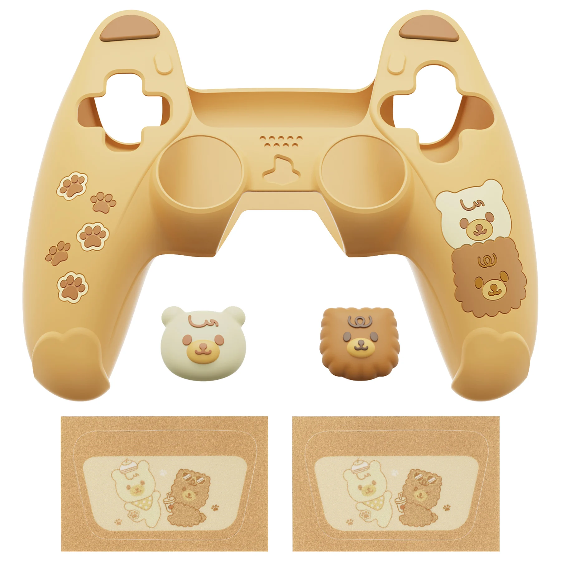 PlayVital siliconen hoesje voor ps5, compatibel met laadstation, schattige gamepad-huidbeschermer met touchpad-sticker en duimgrepen
