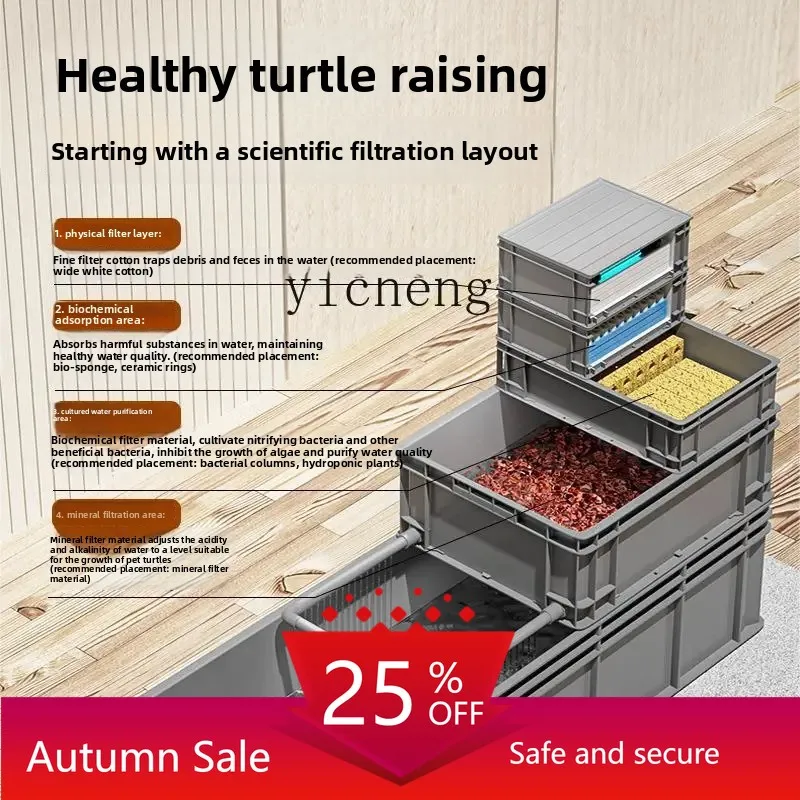 

Solar pump solar turtle feeding tank turnover box ecological filter box