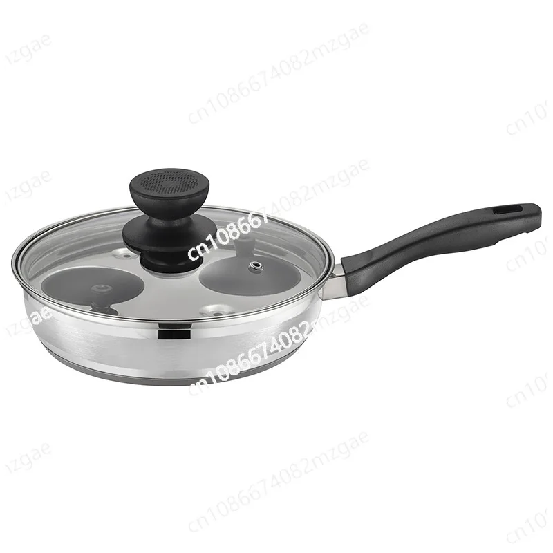 

Household kitchen gas stove induction cooker breakfast omelette pan stainless steel flat bottom egg steamer