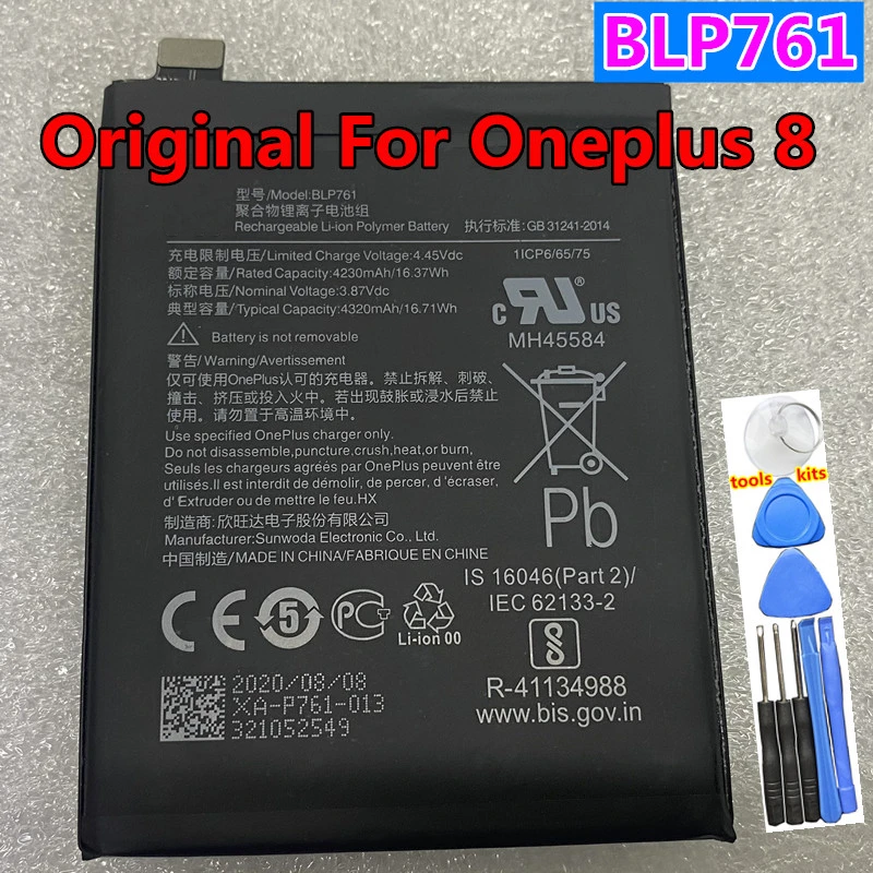 Original New 4510mAh BLP759 BLP761 4320mAh Battery for Oneplus 8 Pro One Plus 8pro Mobile Phone