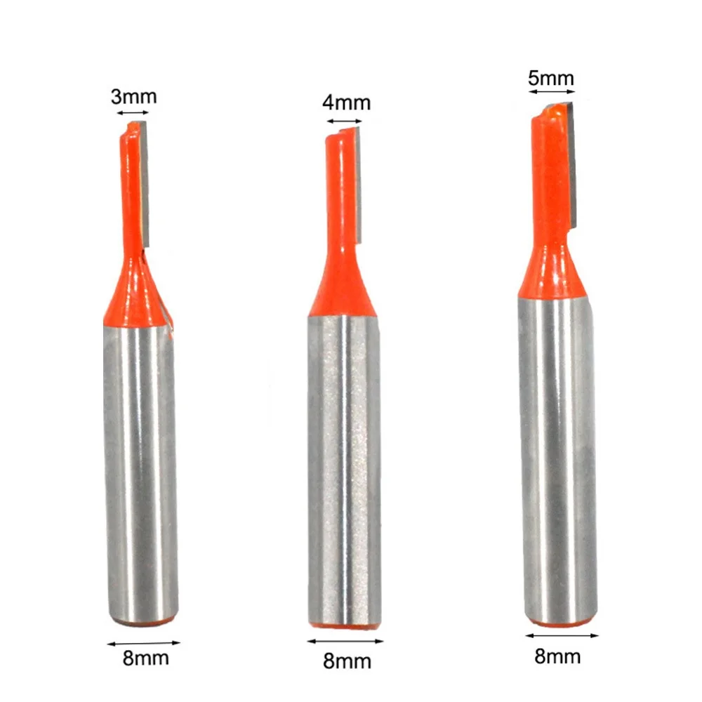 Kit Professional New Useful Workshop Equipment Drill Bits 3pcs 8mm Double Flute Milling Cutter Woodworking Tools