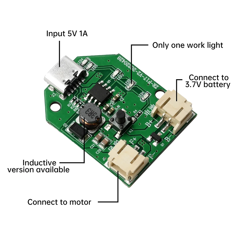 Boost Converter Rechargeable Fan Control Board 9V/12V 3/4 Speed Settings Stepless Speed Control Handheld Fan Control Board