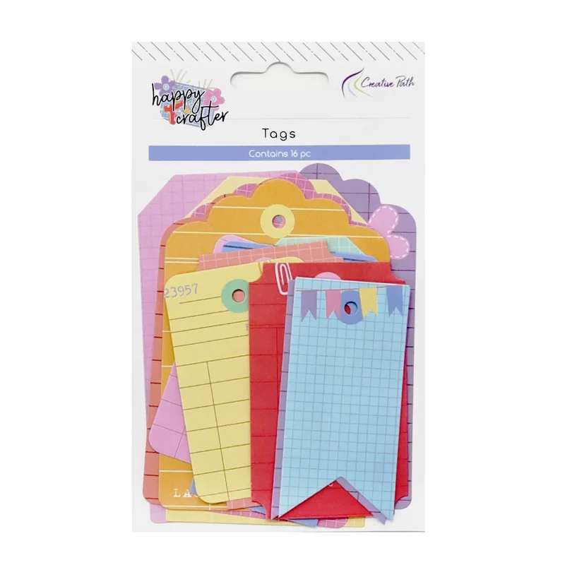 Creative Path Vintage Grid Scrapbooking Tags Decoratieve kartonnen cadeaukaartjes Handgemaakte papieren verpakkingslabels voor DIY knutselen