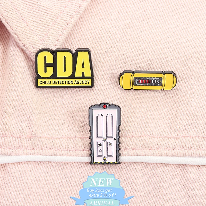 Cute Animated Cartoon Accessories Enamel Pins Door And Inspection Agency Brooches Backpack Lapel Badges Jewelry Gift For Friend
