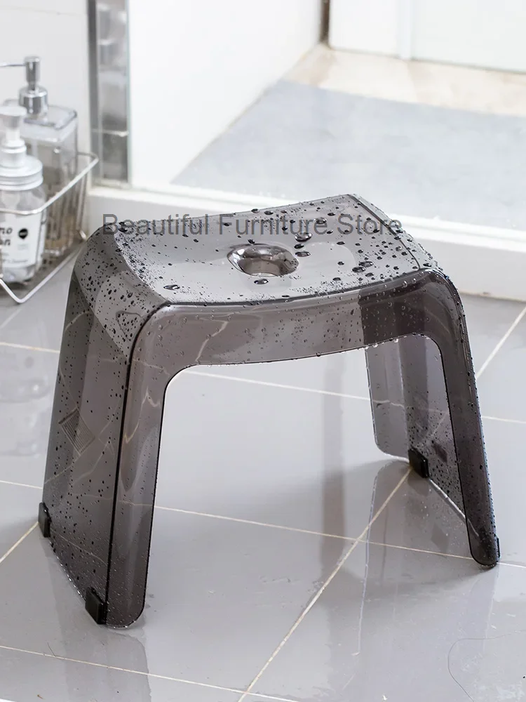 Home Bathroom Shoe changing Stool Acrylic Children's Dining Stool Antiskid Elderly Shower Bath Chair Seat For Adults Furniture