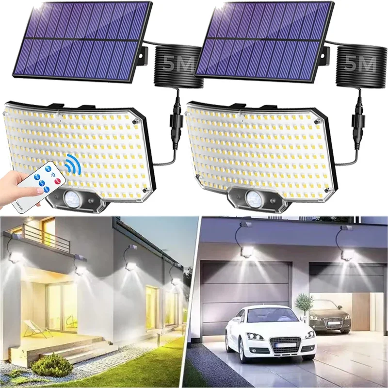 

Nice Solar Light Outdoor Super Bright Motion Sensor Solar Strong Power LED Garden Wall Lamp IP65 Waterproof 3 Working Mode