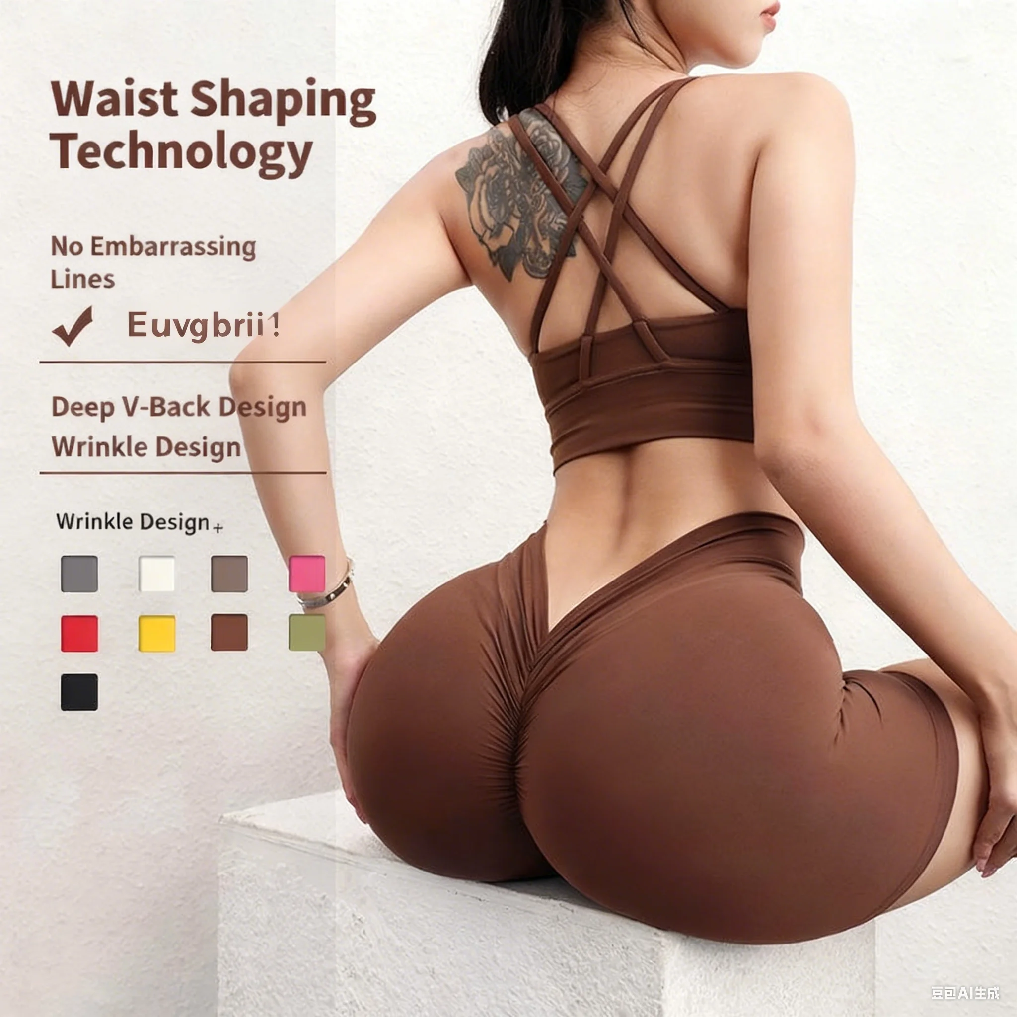 المرأة على شكل حرف V اليوغا السراويل النسائية الورك رفع مثير ثلاث نقاط السراويل الأرداف لا حرج خط الرياضة سراويل رياضية خارجية