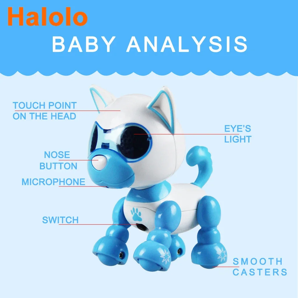 Halolo Electronic Smart Robot Dog Music Dance Walking Interaction Puppy Pet Robot Toy Intelligent Robots for Toys for Children