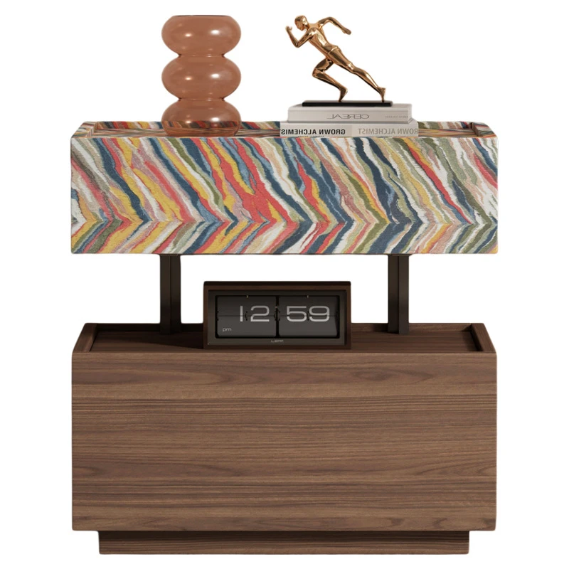 Bedroom Compact  Bedside Storage Cabinet - Italian Home Creative Walnut Bedside Cabinet