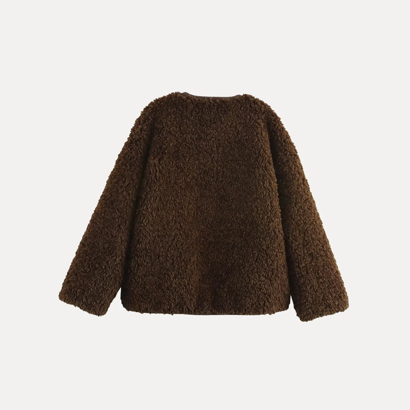 معطف فرو نسائي فضفاض من Ele round Ne Zipper قابل للاستخدام الفردي من العلامة التجارية Sle Z طويل Sve مناسب للشباب