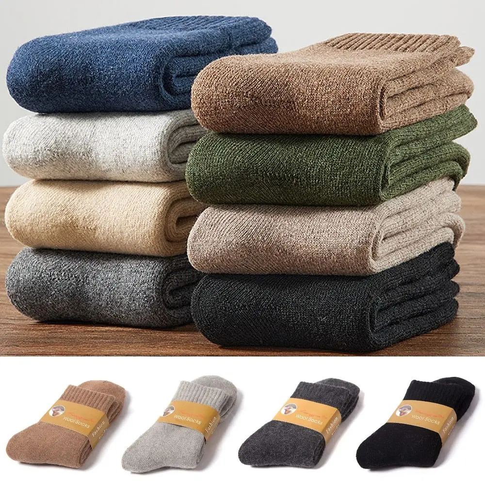 Plush Men Women Thicken Sock Cold Protection Elastic Merino Wool Socks Snow Terry Socks Winter Warm