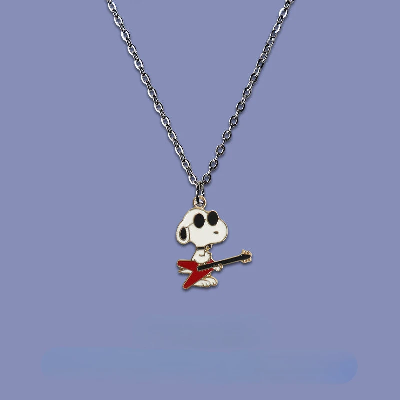 Personalized rock and roll cute Snoopy creative cartoon pattern high-looking fashion versatile decorative necklace holiday gift