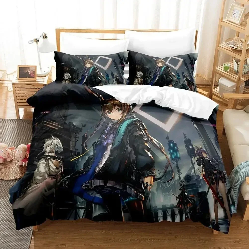 

3D Print Anime Game Arknights Bedding Set Duvet Cover Bed Set Quilt Cover Pillowcase Comforter king Queen Size Boys Adult
