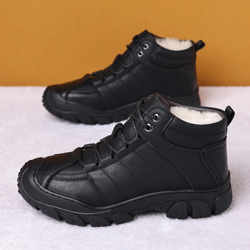 

Men’s 2025 Insulated Snow Boots, Faux Fur Lined & Anti-Skid, Perfect for Veterans Day & Skiing or Snowboarding