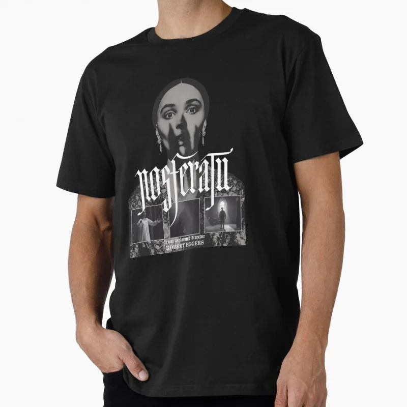 

From RE 80s Gothic Horror movie Nosferatu Vampire Scary Halloween Gift T shirt Large size Tops 100% cotton printed Clothes