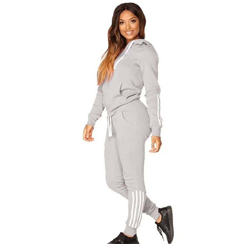 Fashion Women Track Suits Sports Wear Jogging Suits Hoodies+Sweatpants Slim Sweat Suits HoodiesSuits