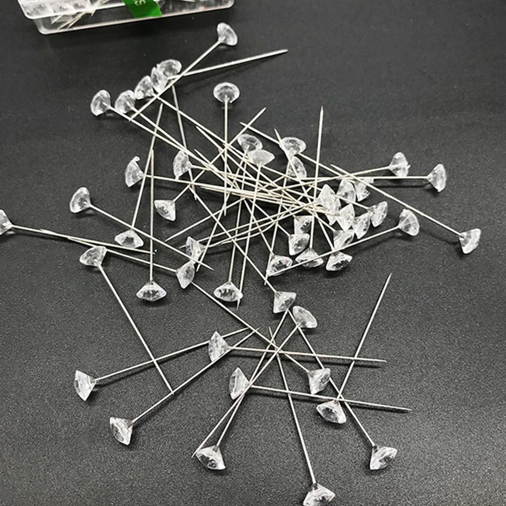 

200 Pcs Positioning Needle Sewing Tools Stainless Steel Fixing Accessories Corsage Pin Lovely Head Wedding Bouquet DIY Jewelry