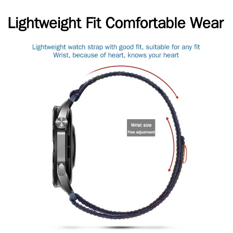 Nylon Loop Strap for Samsung Watch 6/5/5Pro 4/6 Classic Huawei Watch 4/3/GT3 20mm 22mm Bracelet Wristband Amazfit GTS/GTR 4 3