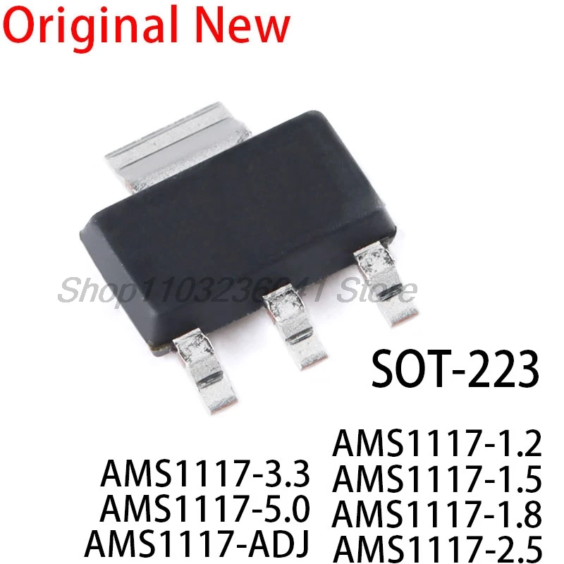 20PCS New and Original AMS1117-3.3V SOT-223 AMS1117-ADJ AMS1117-1.8 AMS1117-1.2 AMS1117-5.0 AMS1117-2.5 AMS1117-3.3 AMS1117-1.5
