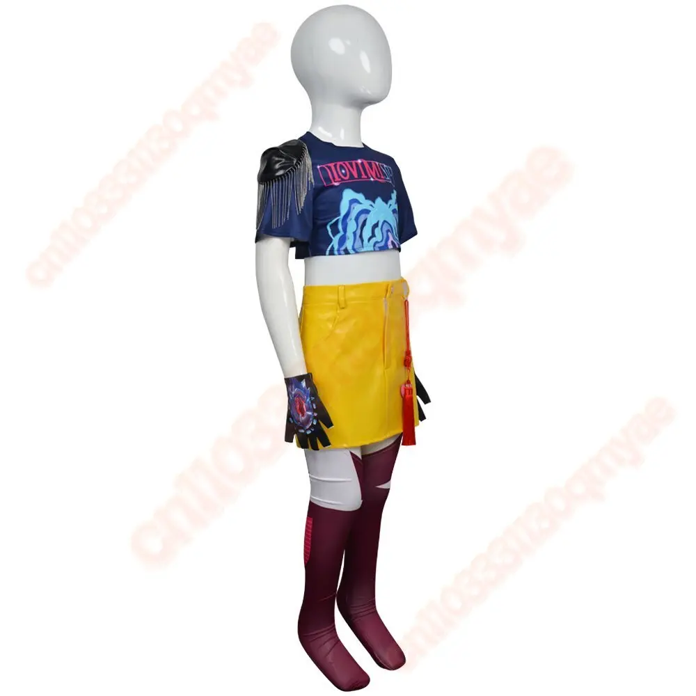 영화 K-Pop 악마 사냥꾼 코스프레 의상 미라 탑 스커트 키즈 세트 할로윈 파티 소품 무대 쇼 액세서리 어린이 선물