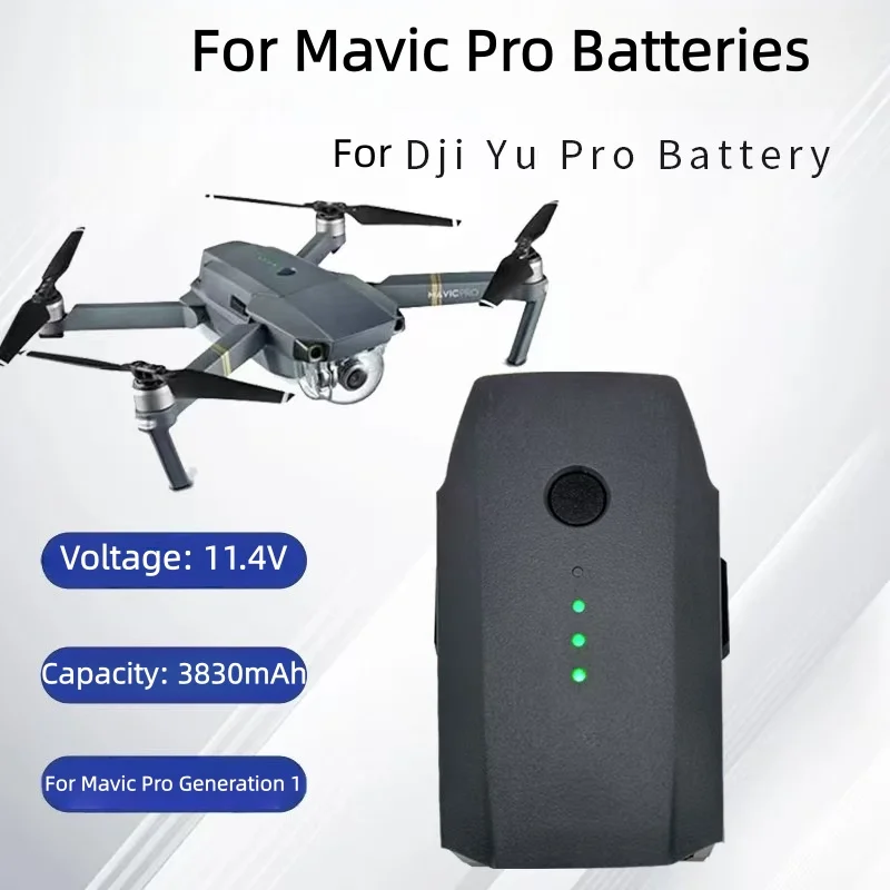 

100% New Large Capacity 11.4V 3830mAh for Mavic Pro Battery Intelligent Flight Battery Replacement for DJI Mavic Pro Mavic 1 Pro