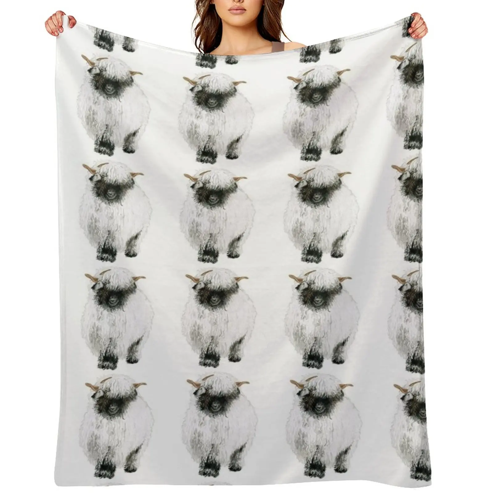 Valais Blacknose Sheep Drawing Throw Blanket Summer Beddings warm for winter Sofa Quilt Blankets For Baby Blankets