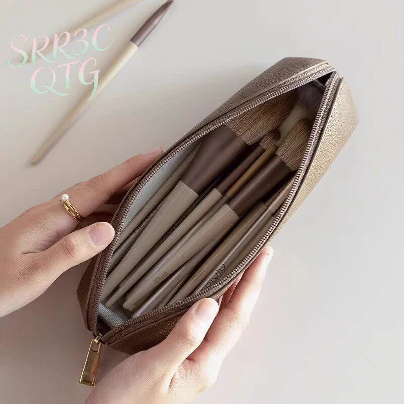 Hot Sale PU Leather Pencil Pouch With Waterproof Surface Metal Zipper For School Office Stationery Storage