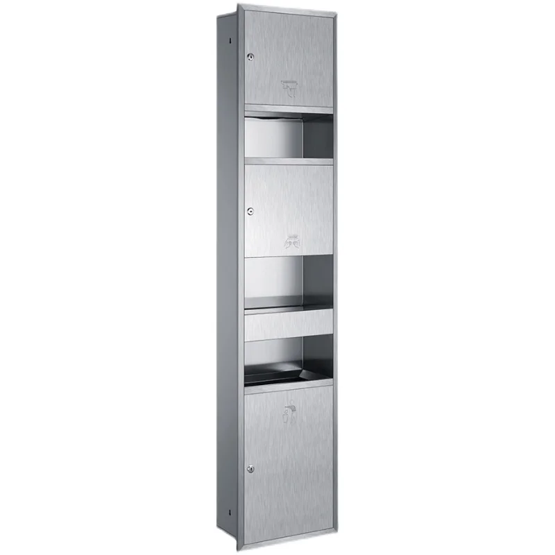 Stainless steel niche pumping carton with trash can 3-in-1 drying mobile phone hotel bathroom hand wiping carton