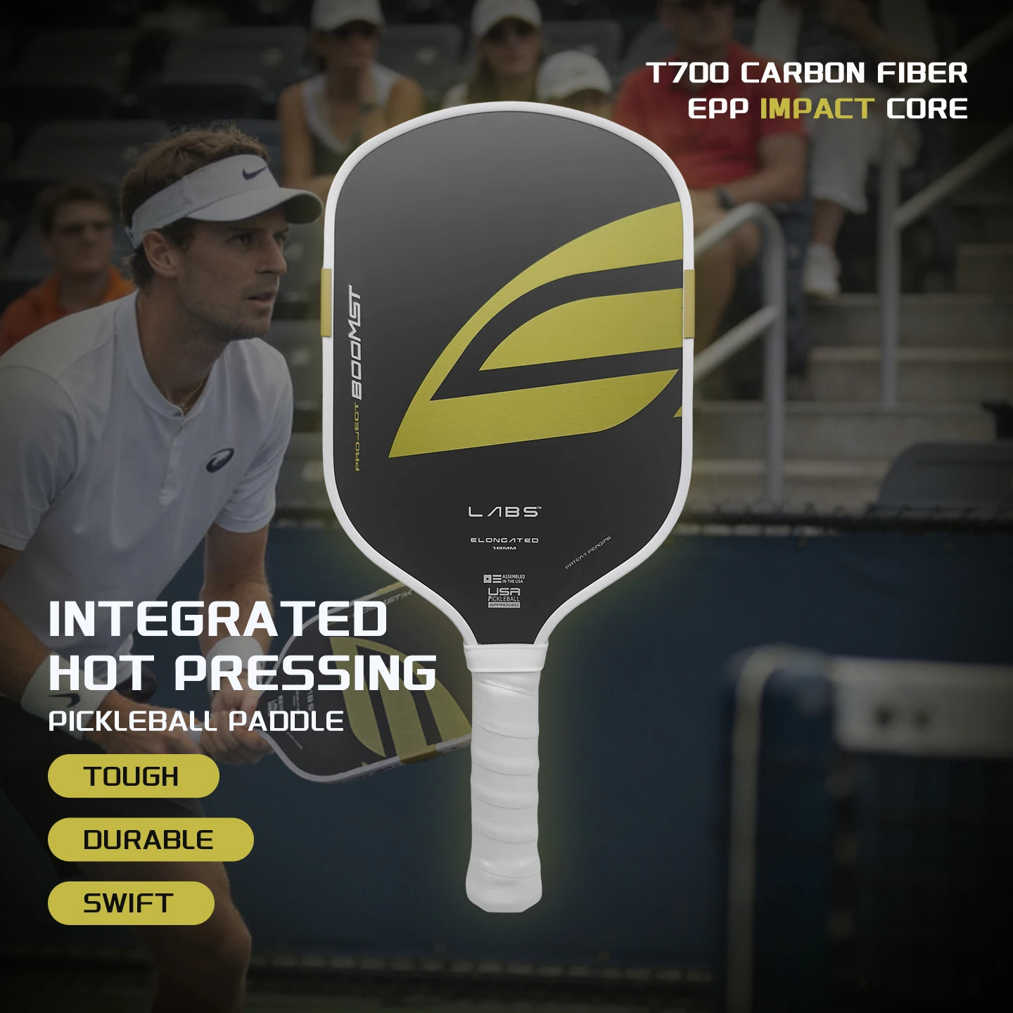 

Ракетка для пиклбола BOOMSTICK 5th Power с пенопластовым наполнителем, сердцевиной из чистого EPP и карбоновым волокном для улучшения игровых характеристик