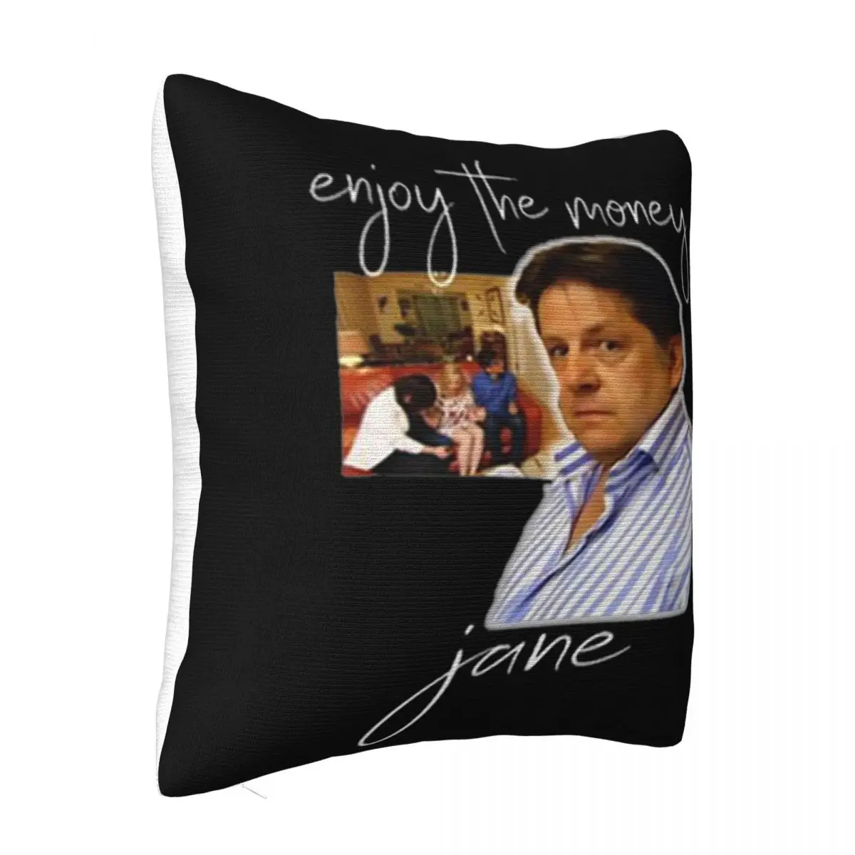 Enjoy The Money Jane Womens Trend Splicing Halloween Graphic Letter Youth High Quality Music Designs Pillow Case