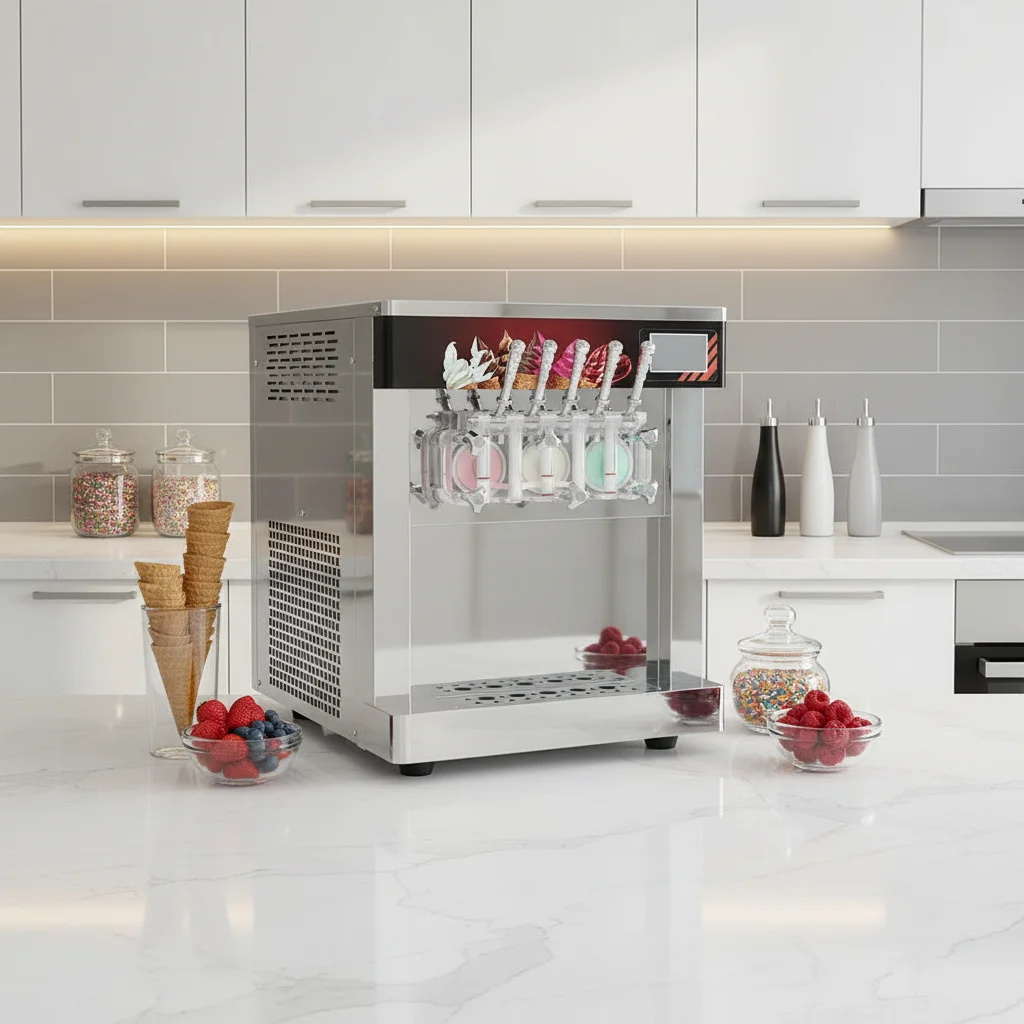 3-5-7 Flavors Vertical Commercial Slush Milkshake Maker Frozen Drink Soft Ice Cream Machine Soft Serve Ice Cream Machine