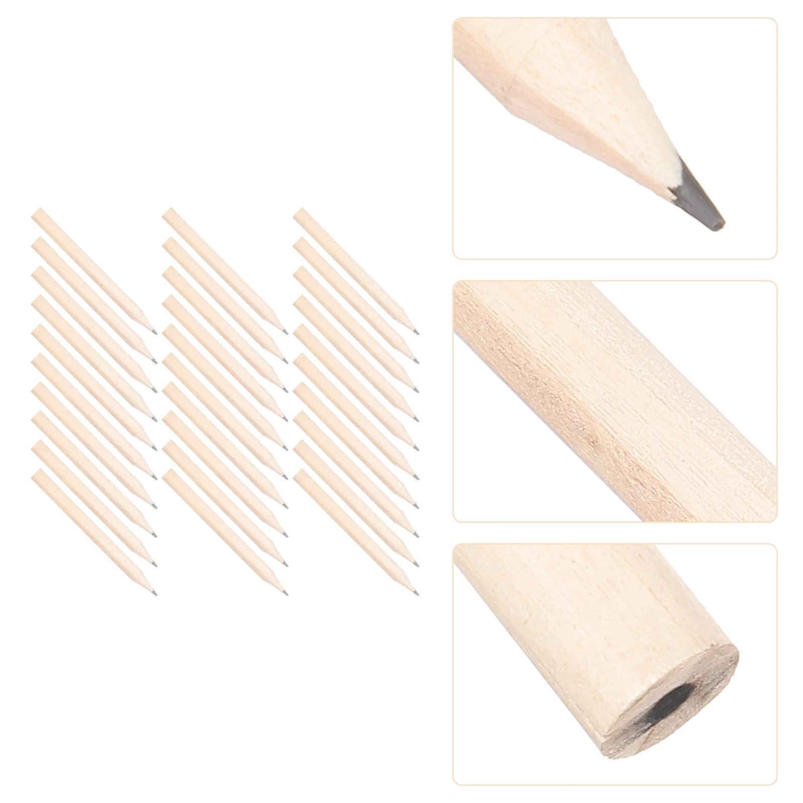 

50 Pcs Short Pencil Mini Sharpened Pencils Beginner Grip Writing for Kids Fat Wooden Portable Toddler
