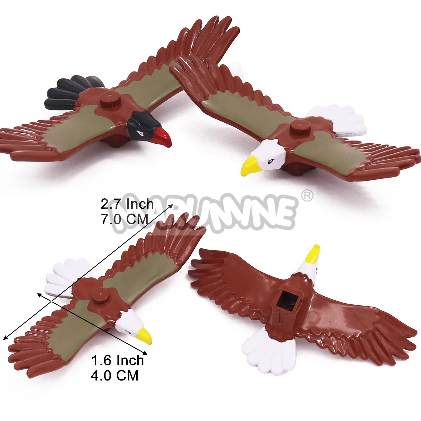 MARUMINE 6 sztuk MOC zwierzęta orzeł klocki części kompatybilne z 7172 DIY budowa cegły w dżungli zestaw modeli do składania akcesoria