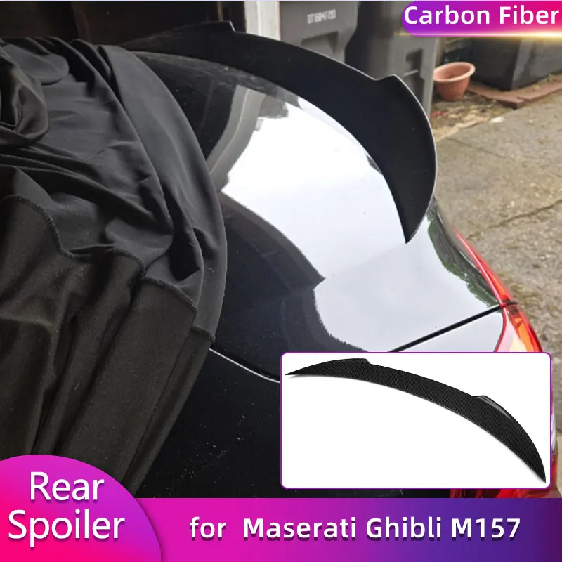 

Full Carbon Fiber Trunk Spoiler Wings for Maserati Ghibli M157 Sedan 2014-2024 Car Duckbill Rear Spoiler Boot Wing Lip Body Kit