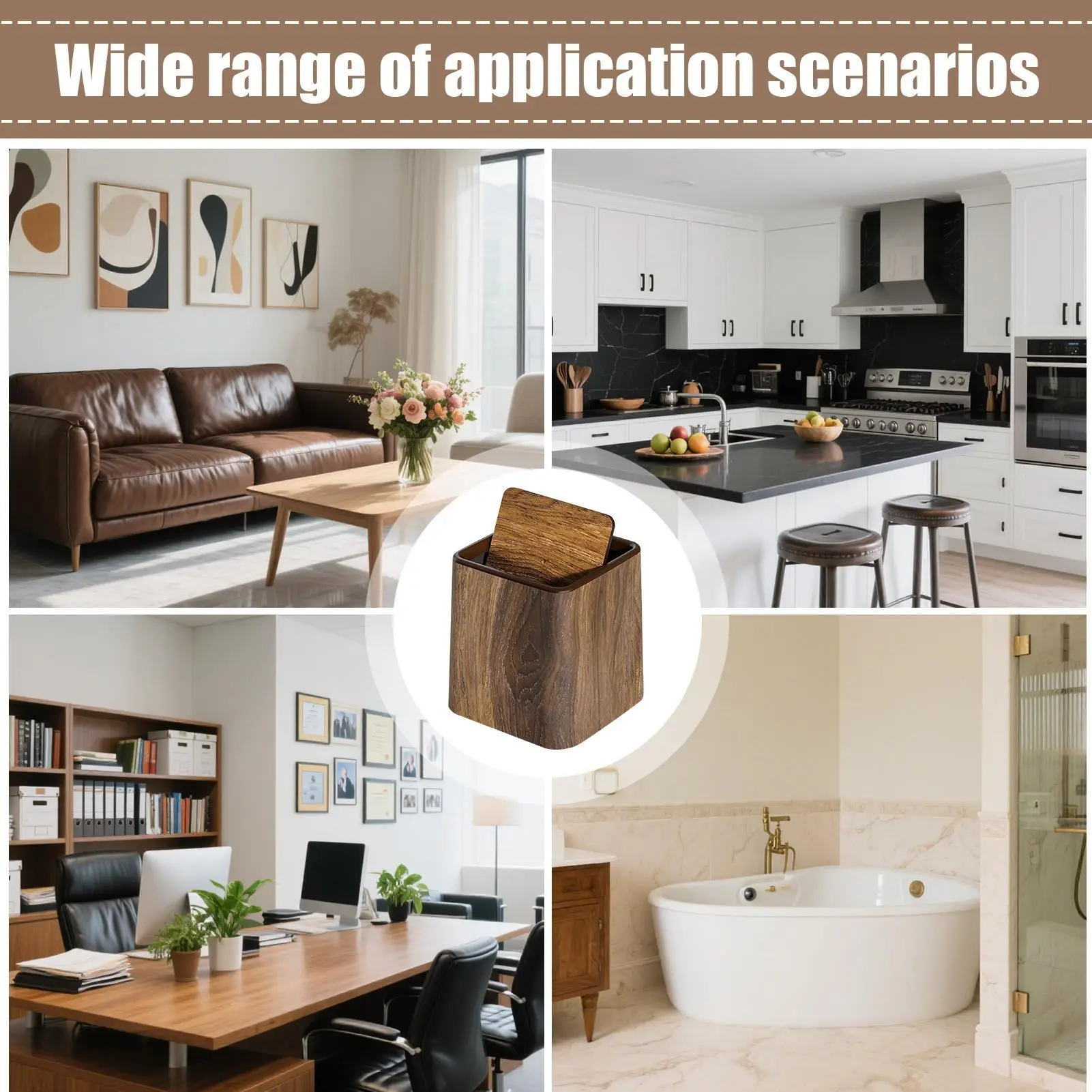 

Ретро мусорное ведро с имитацией древесины, бытовая новая большая вместительная гостиная, кухня, офис, креативная китайская корзина для бумаги