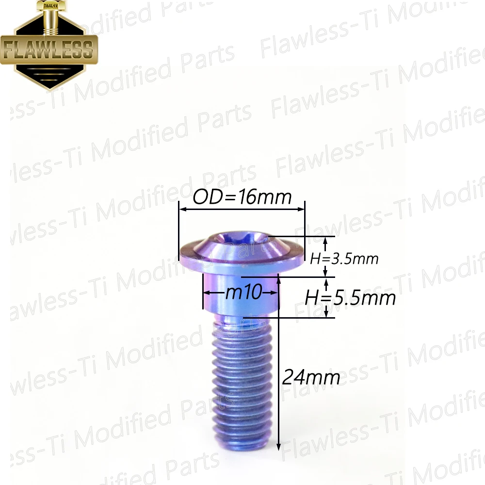 FLAWLESSTI M8X24 Brake Disc Bolts Gr5 Titanium Bolts For Honda Forza 350 Wave 125i PCX 160 Yamaha Xmax 300 Nmax V1 V2 155