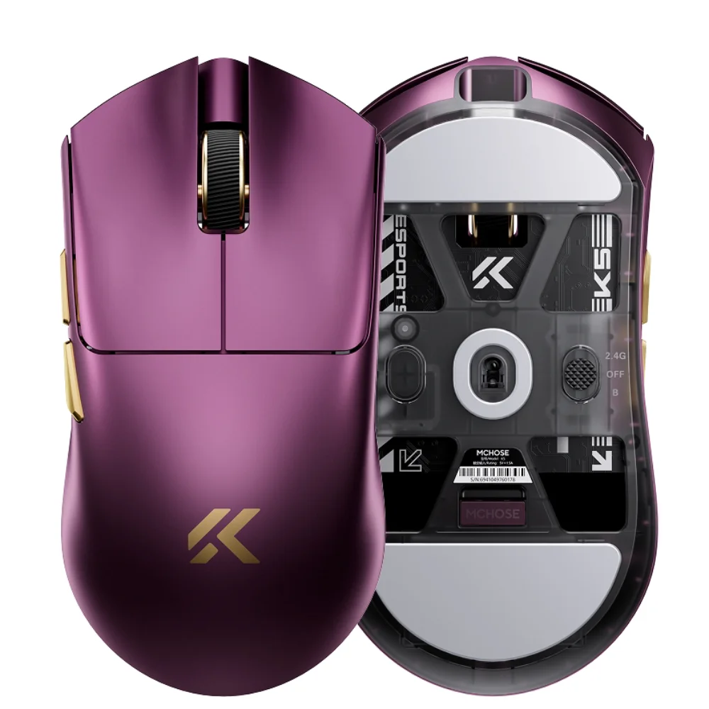 Mchose K5 Pro/Ultra Wireless Gaming Mouse Paw3955TI Dual 8k 300mah Bluetooth Mice E-sports Accessory Computer Office Peripherals