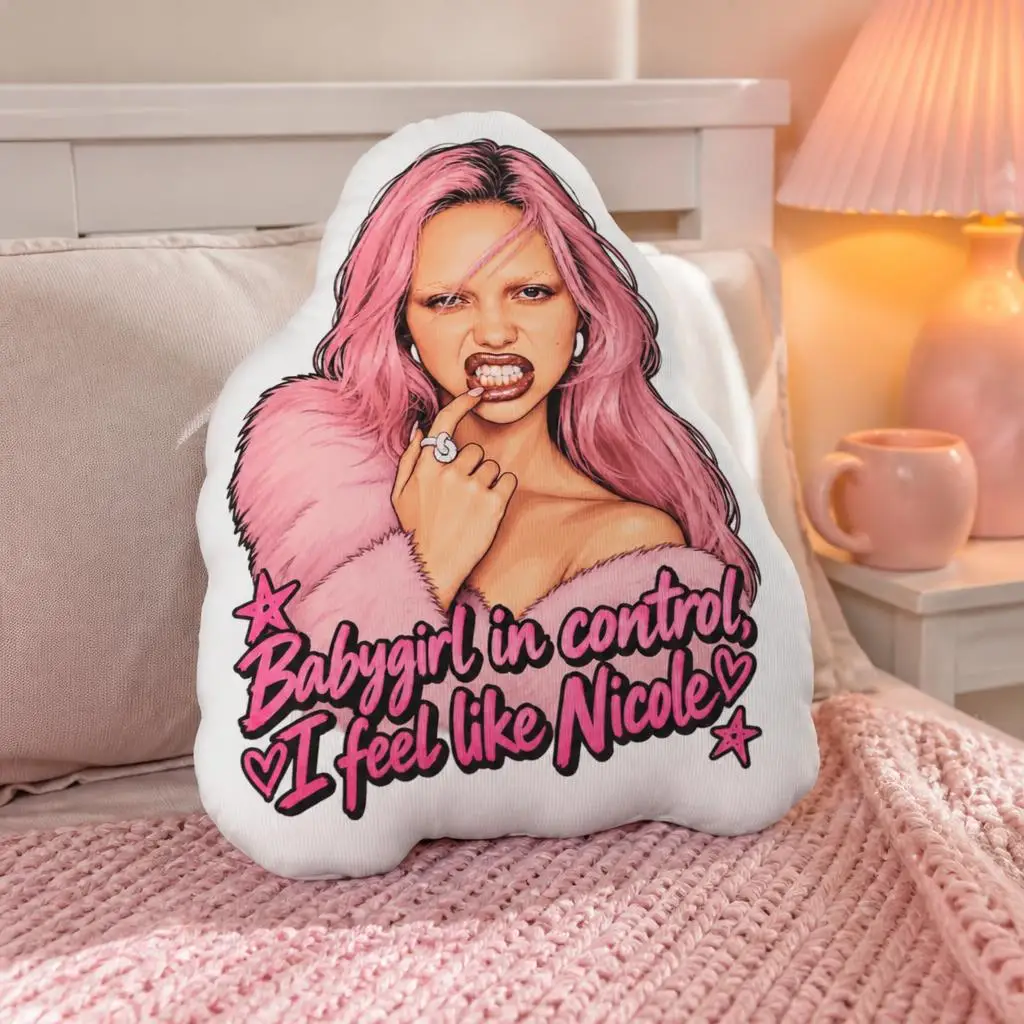 Babygirl in Control I Feel Like Nicole Shaped Pillow Quote Cushion Decorative Throw Pillow for Sofa Bedroom Home Decor Gift