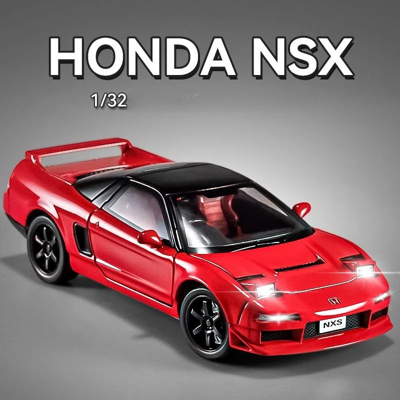 1:32 Honda Acura NSX Alta Simulazione Pressofuso In Lega di Metallo Modello di auto Suono Luce Tirare Indietro Collezione Giocattolo Per Bambini Regali