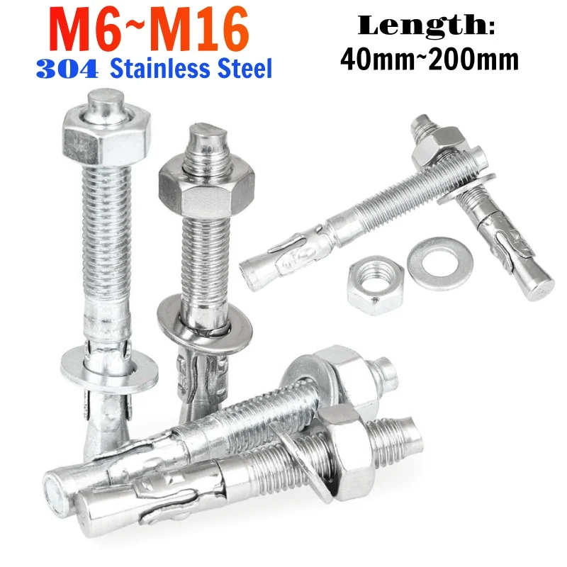 Beicai M6 M8 M10 M12 M16 Expansion Screw Wedge Anchor Through Bolt 304 Stainless Steel Internal Expansion Bolts For Car Repair