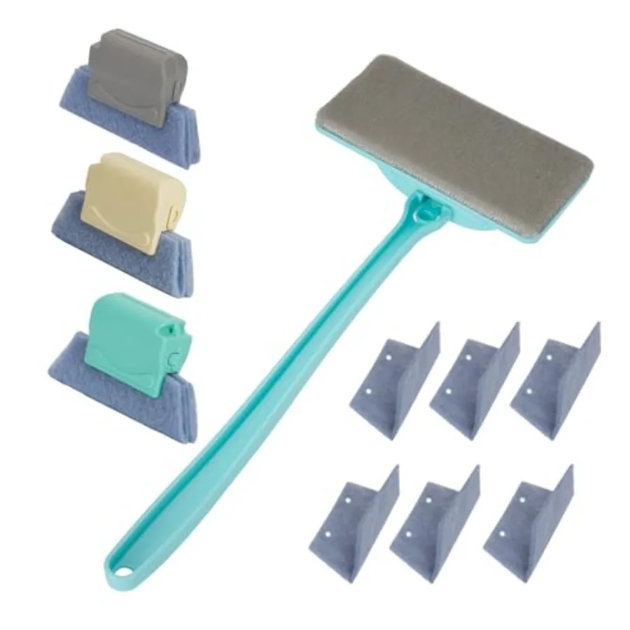 

Window Cleaner Tool, Window Screen Cleaner and 3 Pack Track Cleaning Brush with 6 Replacement Cleaning Cloths, Detachable Windo