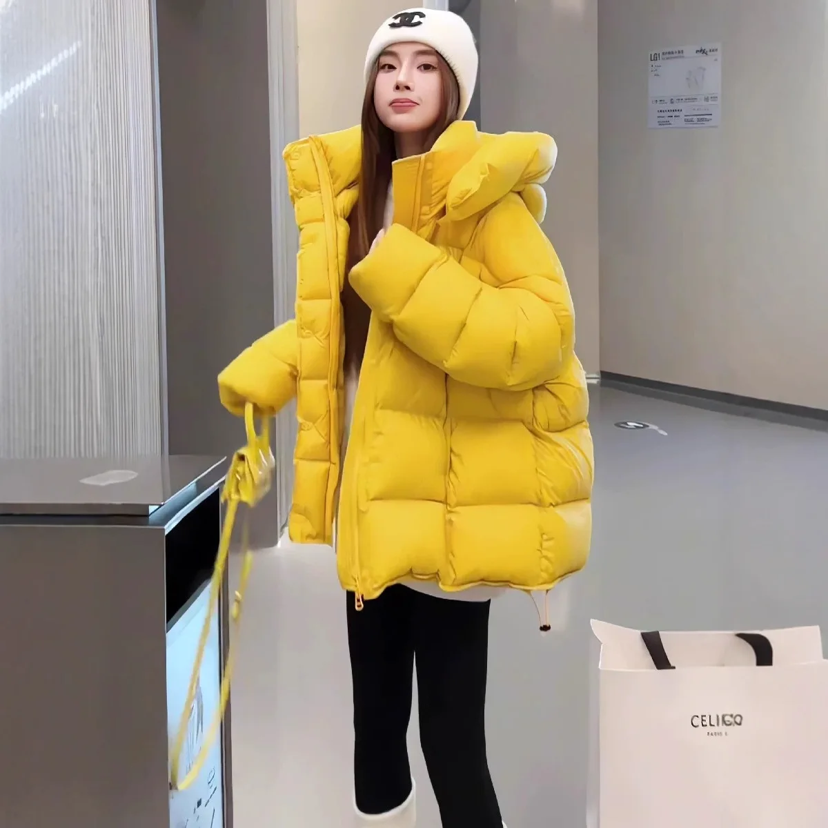 

Зимний однотонный пушистый пуховик с капюшоном, женский утепленный теплый пуховик на молнии, парка, верхняя одежда, женские пуховики на белом утином пуху с завязками