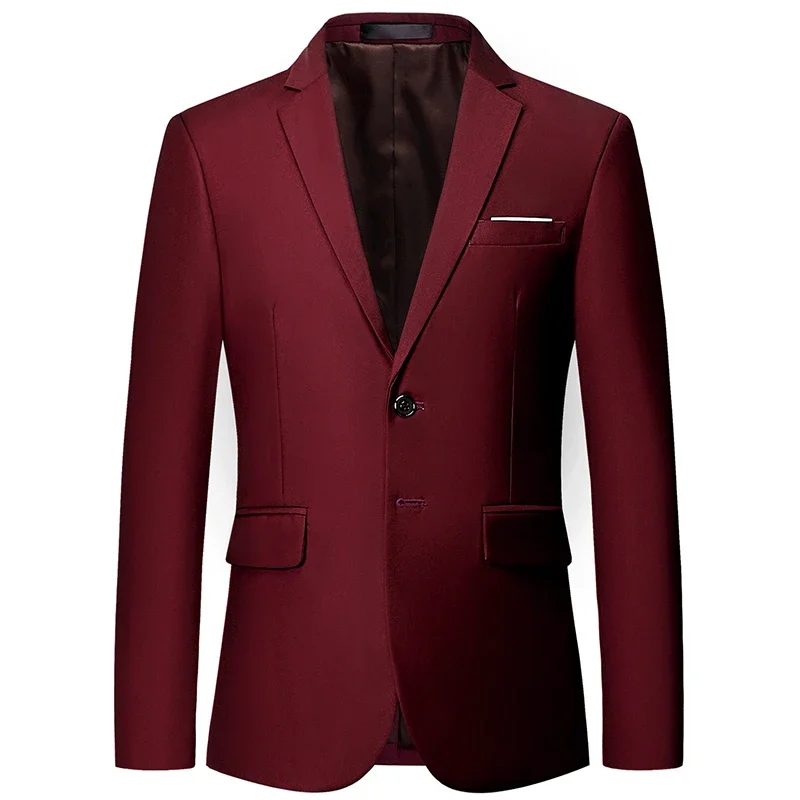 Moda masculina cor sólida high-end marca casual negócios blazer masculino noivo vestido de casamento blazers para terno masculino topos casaco jacke