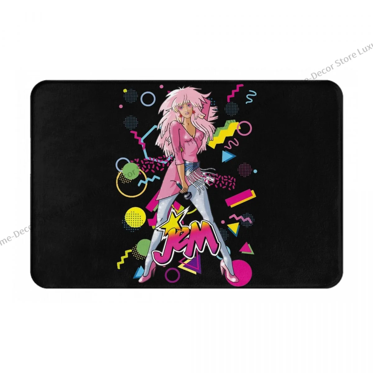 Jem and the Holograms Anti-Slip Doormat Bath Mat Music Girl Balcony Carpet Entrance Door Rug Indoor Decorative