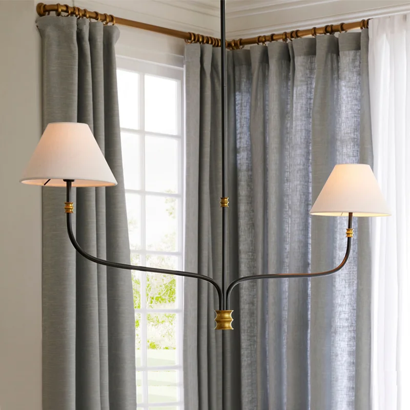 Mid century chandelier Minimalist wrought iron Light designer black amd gold lights Country Hall Bedroom dining room lighting