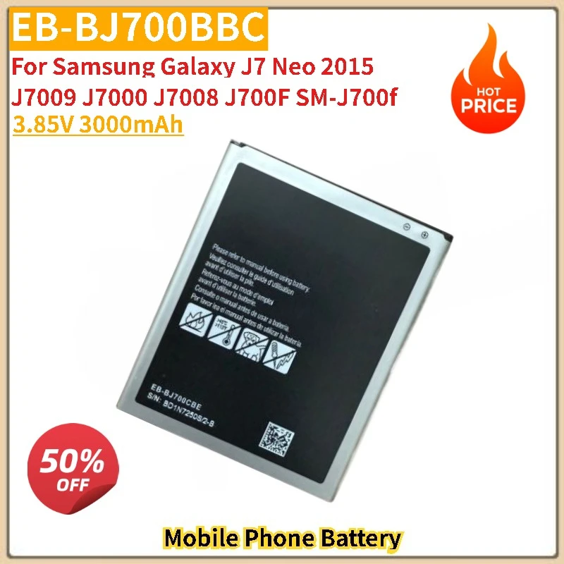 

3.85V 3000mAh EB-BJ700BBC Phone Battery For Samsung Galaxy J7 Neo 2015 J7009J7000J7008 J700F SM-J700f Brand-New High Quality