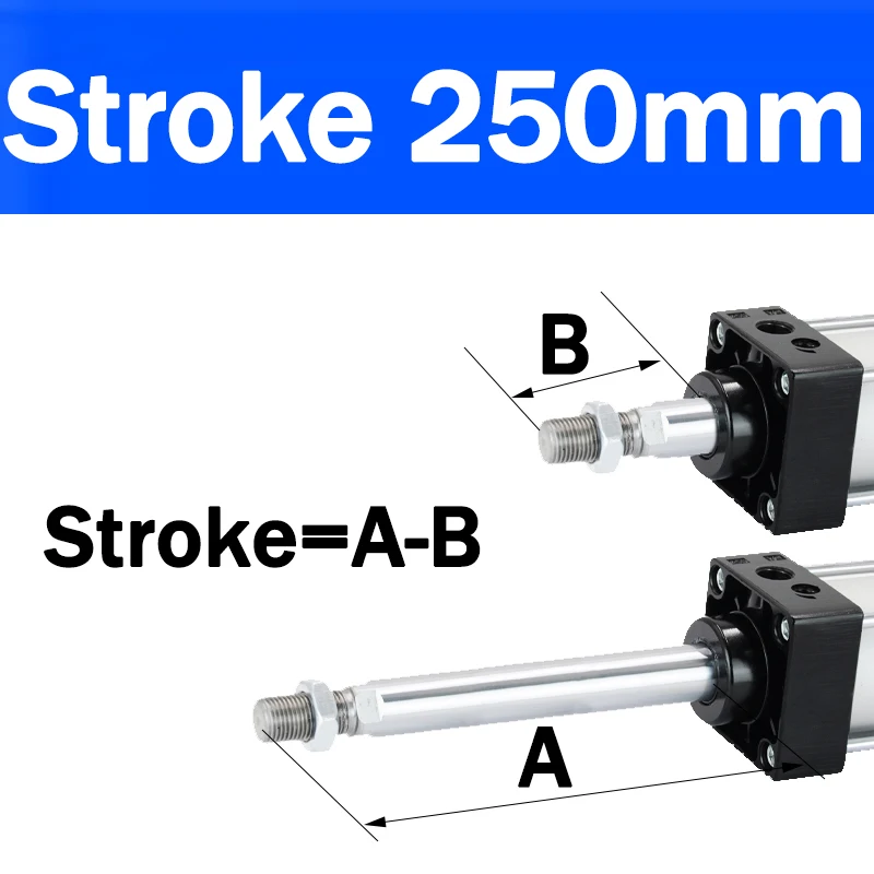 SC32/40/50/63 Pneumatische Cilinder Zuiger Dubbelwerkende Luchtcilinders 50/75/100/125/150/200/250/300/400/500/600/800/1000mm Slag