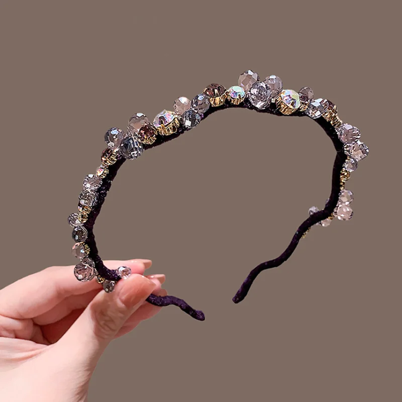 New Crystal Hairband For Women Lady Elegant Hair Ornament Outdoor Headband Hair Hoop Fashion Hair Band Hair Accessories Headwear